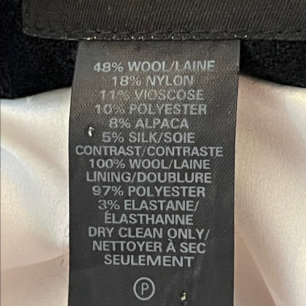 Smythe Contrast Collar Tweed Fitted Wool Blazer Grey and Black Sz 4 - Picture 8 of 11